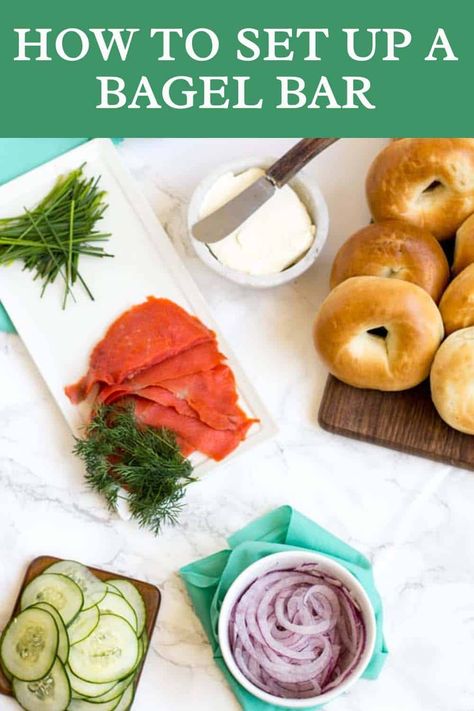 Bagel Bar Ideas, Hostess Tips, Bagel Bar, 23rd Birthday, Easy Brunch, Weekend Brunch, Bar Ideas, Build Your Own, Bar