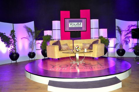 'You & I' with Monalisa Talk Show Stage Design, Talk Show Set Design, Podcast Setup, Waiting Room Design, Books By Black Authors, Tv Set Design, Tv Talk Show, Tv Studio, Church Furniture