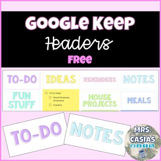 Google Keep Headers Free Editable, Google Keep Organization, Google Keep Headers Free, Google Keep Headers, Google Suite, Canvas Lms, Google Keep, Teacher Tech, Work Productivity