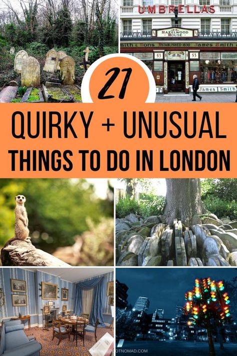 Ready for some fun? These quirky and unusual things to do in London UK show you all the secret speakeasies, hidden dining spots, weird and wonderful museums and shops, and more. #london #travel #secretspotsinlondon #londontravel #hiddengems Holiday Abroad, Europe Adventure, Weird Places, European Cruises, Cruise Ports, Weekend Ideas, London Itinerary, Travel Guide London, London Attractions