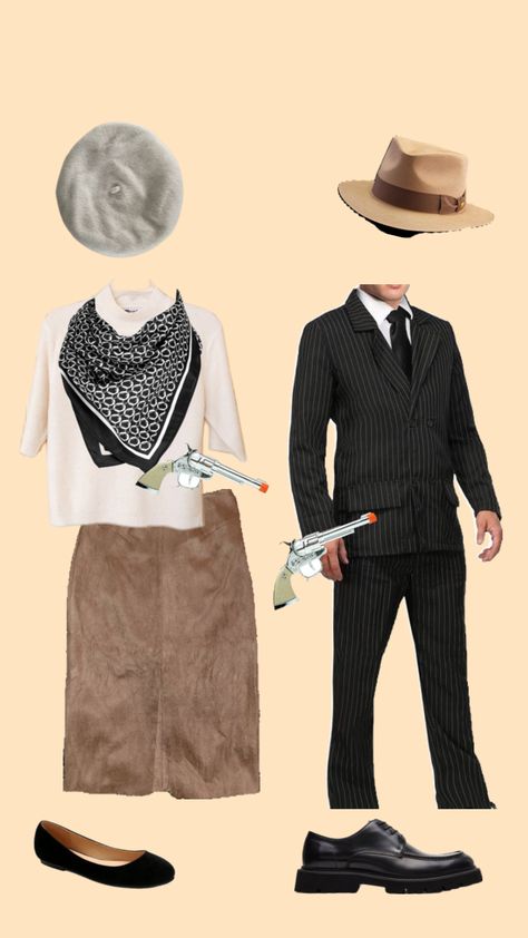 Bonnie and Clyde #halloween #costumeideas #couples #inspo #explorepage Bonnie Et Clyde, Bonnie And Clyde Costume, Bonnie And Clyde Halloween, Bonnie And Clyde Halloween Costume, Bonnie And Clyde, Couples Costume, Spooky Szn, Costume Inspo, Bonnie N Clyde