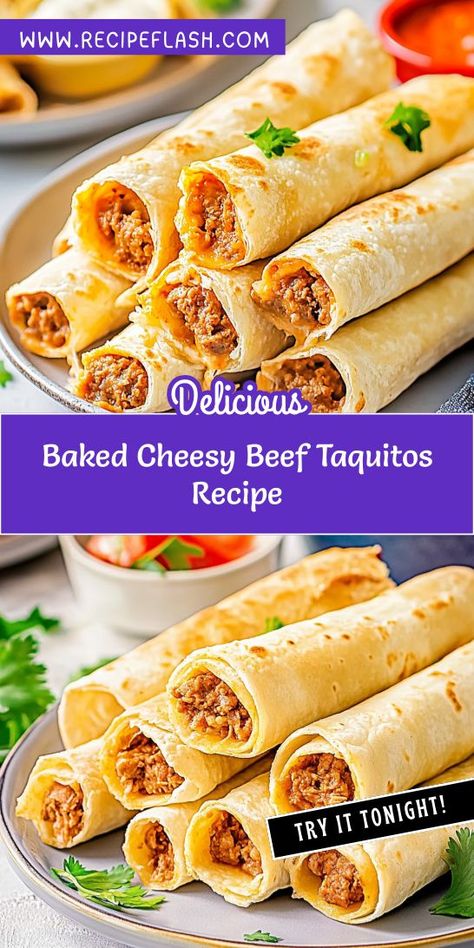 Want a quick and delicious meal the whole family will love? Baked Cheesy Beef Taquitos are the answer! With their crispy exterior and cheesy filling, they’re perfect for any occasion. Save this recipe for your go-to list of ground beef recipes and enjoy a tasty feast whenever you wish! Beef Taquitos Recipe, Ground Beef Taquitos Recipe, Beef Taquitos, Taquitos Beef, Taquitos Recipe, Side Recipes, Fun Family, Taco Seasoning, Ground Beef Recipes