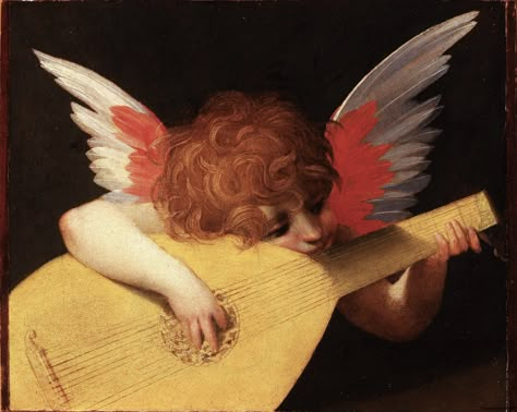 Angel playing the lute by Rosso Fiorentino 1521 | Artworks | Uffizi Galleries Google Art Project, Uffizi Gallery, A4 Poster, Caravaggio, Rembrandt, An Angel, Ancient Greece, Art Google, Ancient Art