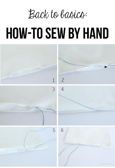 Back to basics: How to sew by hand ...great tutorial! #sewing #tips Sew By Hand, Couture Invisible, Coin Couture, Sewing 101, Costura Diy, Pola Sulam, Techniques Couture, Sewing Stitches, Heirloom Sewing