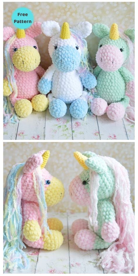 Unicorn Amigurumi Pattern, Amigurumi Blanket Yarn, Blanket Yarn Crochet Amigurumi, Easy Crochet Unicorn, Crochet Unicorns Patterns Free, Easy Unicorn Crochet Pattern Free, Blanket Yarn Crochet Patterns Amigurumi, Bernat Blanket Yarn Patterns Crochet Stuffed Animals, Amigurumi Free Pattern Unicorn