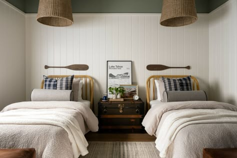 Tahoe Pines Paint Guide - Studio McGee Twin Guest Room, Rustic French Cottage, Lakehouse Design, The Mcgee Home, Mcgee Home, Outside Paint, Maya Bay, Small Bedroom Designs, Summer Painting