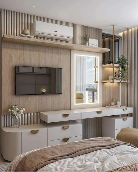 Bedroom Redesign, Bedroom Interior Design Luxury, Master Room, Tv In Bedroom, Bedroom Decor Design, Styl Boho, Home Design Decor, Home Room Design, Tv Unit