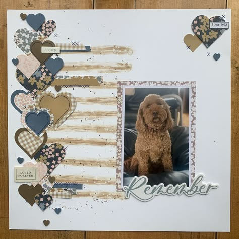 Dog Layouts Scrapbooking, Dog Scrapbook Layouts Ideas, 1 Photo Scrapbook Layout, Dog Scrapbook Layouts, Baby Boy Scrapbook Layouts, Pet Scrapbook Layouts, Scrapbook Bebe, Family Scrapbook Layouts, Scrapbook Gallery