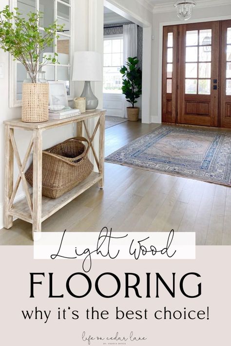 Find out why we adore Light Wood Flooring in our comprehensive blog post. Whether you're drawn to the sleek look of Light Lvp Flooring or the rich texture of Oak Hardwood Flooring, learn how these choices can elevate your home's design. Perfect for creating a bright and airy atmosphere, light wood flooring is a timeless favorite. Light Wood Lvp Flooring, Light Oak Vinyl Plank Flooring, Light Lvp Flooring, White Oak Floors Living Room, Oak Floor Living Room, Light Wood Flooring, Life On Cedar Lane, Light Oak Floors, Red Oak Floors