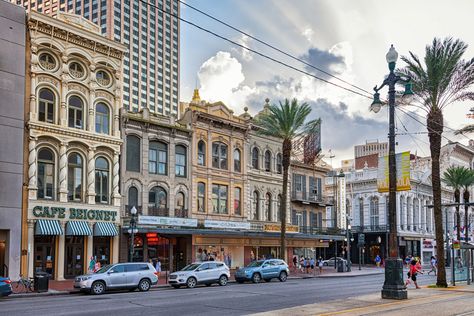 Canal Street near St Charles Ave in New Orleans, Louisiana Architecture Collection, St Charles, New Orleans Louisiana, Architecture Old, City Buildings, Instagram Repost, Show Us, Main Street, Louisiana