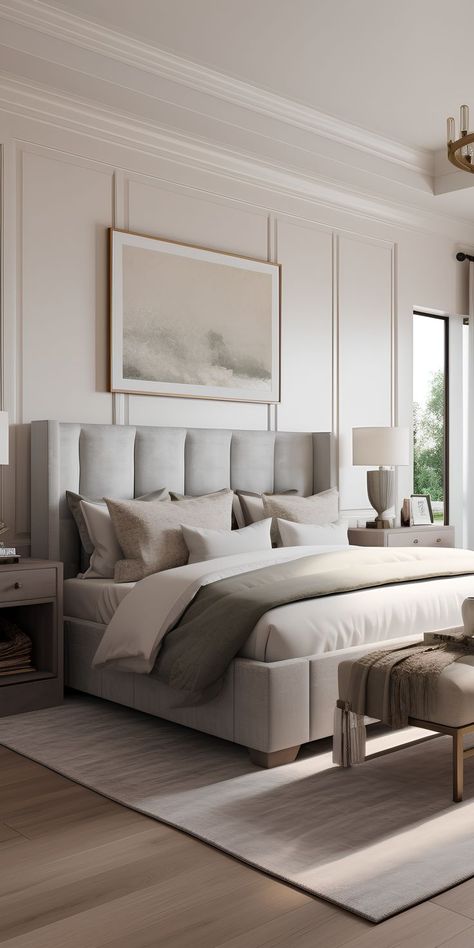 Unveil the allure of an American-style master bedroom, where a combination of luxurious bedding, classic furniture, and thoughtful decor accents create an inviting retreat. Aesthetic Modern Farmhouse, Winter Decorating Ideas, Farmhouse Decor Christmas, Living Room Decor Lights, Winter Decorating, Garden Aesthetic, Luxury Bedroom Master, Decoration Room, Teen Bedroom Decor