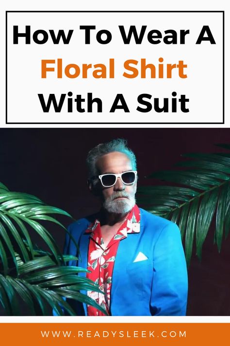 The formality level of floral shirts has been a controversial topic for decades; some traditionalists may consider a floral shirt with a suit inappropriate. So, can you wear a floral shirt with a suit? Despite being controversial, wearing a floral shirt with a suit is possible. Ensure you wear a solid-colored suit and avoid patterns or bright colors. In addition, stick to subtle accessories. ... Image From Deposit Photos. #FloralShirt #FloralShirtWithSuit #outerwear #mensstyle #style Floral Shirt Suit Men, Navy Suit Floral Shirt, Mens Floral Dress Shirt Wedding, Floral Shirt With Blazer Men, Men’s Floral Shirt Outfit, Floral Suit Men, Blue Blazer Outfit Men, Mens Suits Black, Mens Floral Blazer