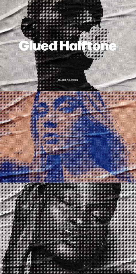 Halftone Texture Glued Effect Photoshop Action Halftone Effect Photoshop, Halftone Graphic Design, Halftone Poster, Halftone Graphic, Halftone Texture, Halftone Design, Effect Photoshop, Photoshop Textures, Photoshop Action