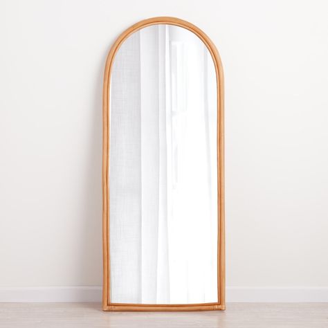 Rattan Arch Full Length Mirror | World Market Arch Full Length Mirror, Leaning Floor Mirror, Rattan Planters, Rattan Mirror, Full Body Mirror, Floor Mirrors, Wood Wall Mirror, Body Mirror, Room Redo