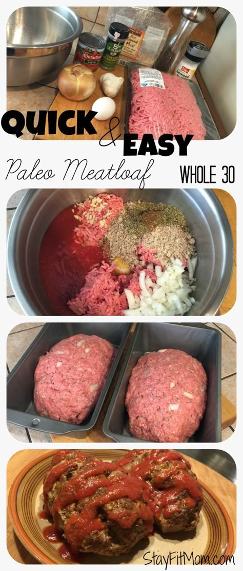 Easy Paleo Homestyle Meatloaf - Stay Fit Mom Paleo Meatloaf, Can Tomato Sauce, Paleo Beef, Resep Diet, Recipe 30, Easy Paleo, Paleo Whole 30, Low Carb Paleo, Diet Vegetarian