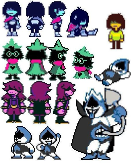 Deltarune Characters, Pixel Art Character Design, Undertale Pixel Art, Sprite Sheet, Video Game Sprites, Perler Creations, Art Character Design, Pixel Art Tutorial, Arte 8 Bits