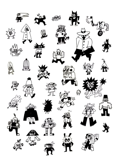 Little Character Doodles, Doodle Characters People, Doodle Branding, Graphic Narrative, Monster Doodles, Character Doodles, Sticker Sketch, Cute Sketchbooks, Doodle Monster