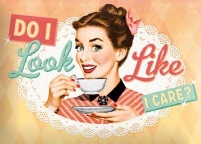 Do I look like I care? Vintage Retro Signs, Vintage Housewife, Retro Quotes, House Wife, Crazy Women, Vintage Quotes, Nostalgic Art, Funny Work, Happy House