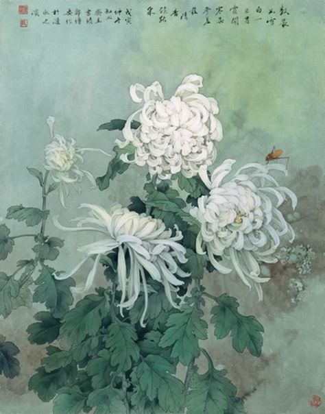 paintings of chrysanthemums | chrysanthemums, Chinese painting Chrysanthemum Painting, Japanese Chrysanthemum, Japan Painting, Art Chinois, Chinese Art Painting, Asian Painting, Illustration Botanique, China Art, Japanese Painting