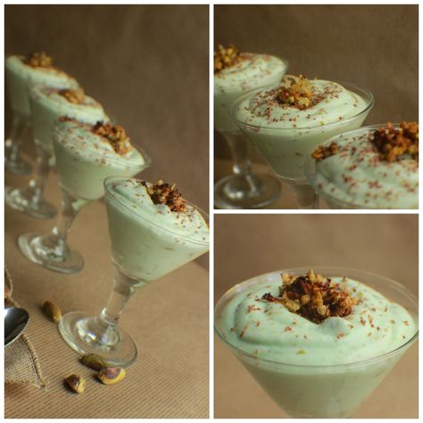 Pistachio Mousse, Mouse Recipes, Coconut Crunch, Dessert Cups Recipes, Mousse Cake Recipe, Pistachio Pudding, Light Desserts, Mousse Recipes, Funnel Cake