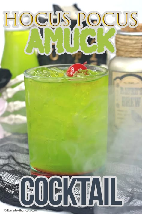 Halloween Party Ideas For Adults Drinks, Halloween Fish Bowl Drink, Hocus Pocus Alcoholic Punch, Hocus Pocus Non Alcoholic Drinks, Halloween Drink For A Crowd, Easy Big Batch Cocktails Halloween, Hocus Pocus Themed Cocktails, Halloween Drinks Large Batch, Hocus Pocus Shots