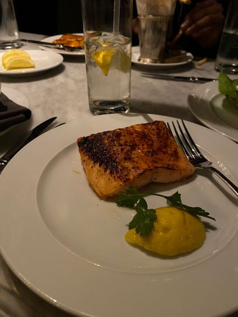 Salmon Fancy Dinner, Fancy Dinner Date, Russell James, Beach Dinner, Dinner Restaurants, Salmon Dinner, Fish Dinner, November 9th, Fancy Food