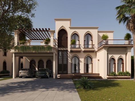 Renovation of old house into moorish design Moorish Architecture Exterior, Moorish House, Dubai Hills, Entry Area, Moorish Architecture, Moorish Design, Applied Arts, Architecture Exterior, Old House