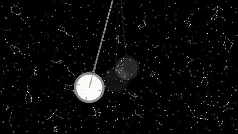 Animation of Black and White Swinging Pendulum with Clock. Single Object Isolated on Starry Night Background. Pendulum Illustration, Clock Pendulum, Starry Night Background, 3d Wall Clock, Night Background, White Illustration, Black And White Illustration, Optical Illusion, Starry Night