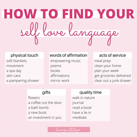 Ways To Heal Yourself, Self Love Language, Love Language Physical Touch, Language To Learn, Ways To Love Yourself, Nourish Yourself, Love Yourself More, Ways To Love, How To Love Yourself