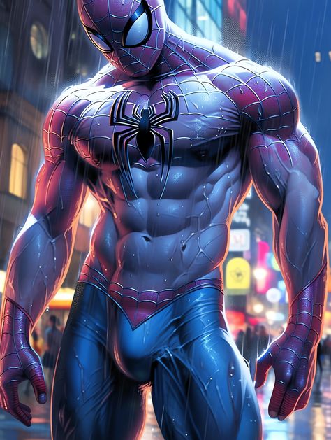 Male Cartoon Characters, Black Outfit Men, Spaider Man, Deadpool And Spiderman, Boy Blurred Pic, Men Abs, Anime Guys Shirtless, Cool Anime Guys, Anime Couples Manga