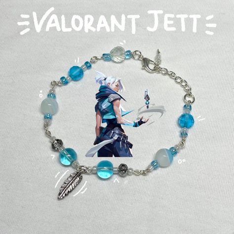 Valorant Jewelry, Anime Bracelet, Valorant Jett, Bracelet Inspired, Bracelet Keychain, Bracelets Ideas, Beading Jewelery, Jewelry Accessories Ideas, Heart Keychain