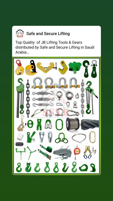 Rigging shackles, chain block, lifting hooks, lever hoist, load binder, lashing accessories, cargo tow down belt, turnbuckle, snatch block, pulley, wedge socket etc Health And Safety Poster, Gantry Crane, Safety Courses, Crane Design, Safety Posters, Material Handling Equipment, Automotive Mechanic, Engineering Projects, Workplace Safety