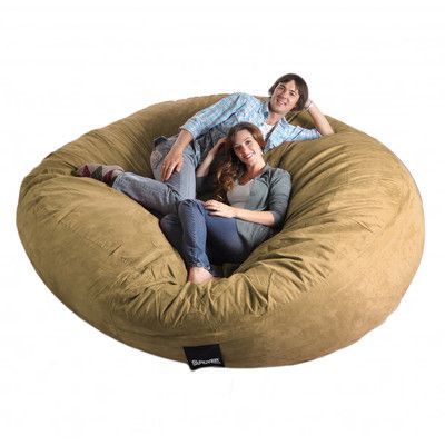 Slacker Sack Bean Bag Sofa Upholstery: Camel Brown, Size: Triple Extra Large Bean Bag Chair Pattern, Extra Large Bean Bag, Oversized Bean Bag Chairs, Cool Bean Bags, Large Bean Bag Chairs, Bean Bag Bed, Bean Bag Couch, Spare Bed, Large Bean Bags