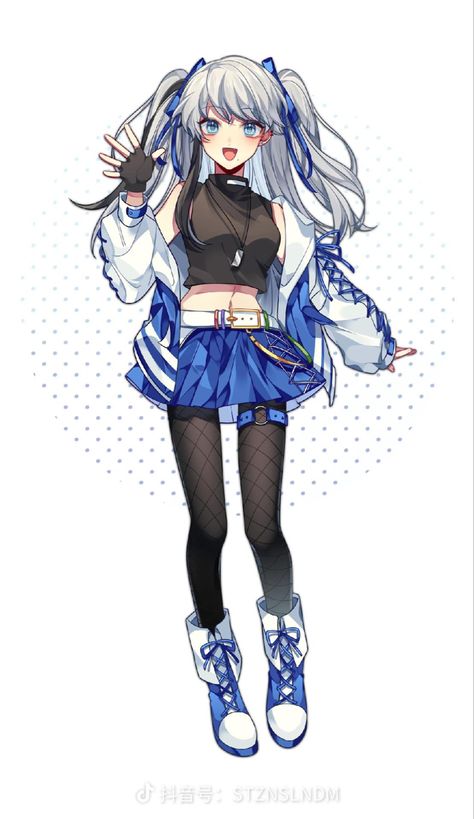 Idol Anime Outfit, Cool Anime Outfits, Cute Anime Outfits Female, Anime Idol Outfits, Vtuber Model Ideas, Vtuber Outfit Ideas, Anime Outfits Female, Anime Tentacle, Pokemon Stories