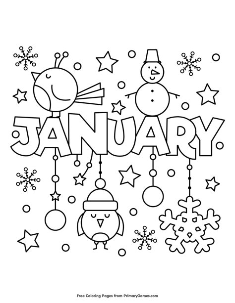 Free printable Winter coloring pages for use in your classroom and home from PrimaryGames. Winter Coloring Sheets Free Printable, January Coloring Pages, January Pictures, January Colors, New Year Coloring Pages, Coloring Pages Winter, Pictures To Color, Winter Preschool, Flower Colors