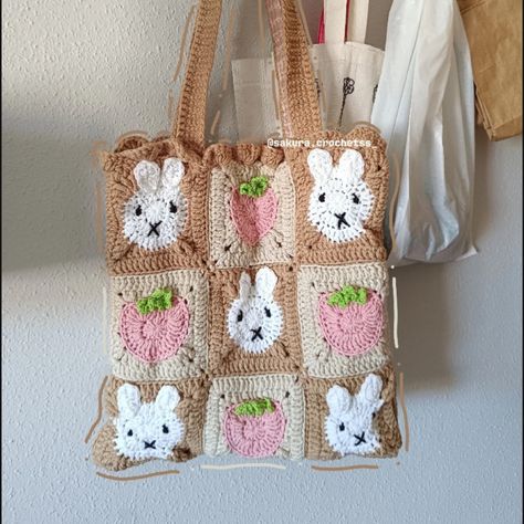 ~🐰•Miffy tote bag•🐰~ °Measures: About 40cm tall About 36cm wide With lining inside and a magnetic button °inspo by: @sun_kissed_stitches_ °Miffy tote bag -----> 35€ [Plus shipping cost] (Available now on my vinted page link on my profile) (non-negotiable price) 🏷️: #crochettotebag #miffybag #miffy #crochetbag #crochet #totebag #miffytotebag #crochetsmallbusiness Miffy Tapestry Crochet, Miffy Crochet Bag, Miffy Bag, Mushroom Tote Bag Crochet, Pochacco Crochet Bag, Crochet Tote Bag, Crochet Things, Sun Kissed, My Profile