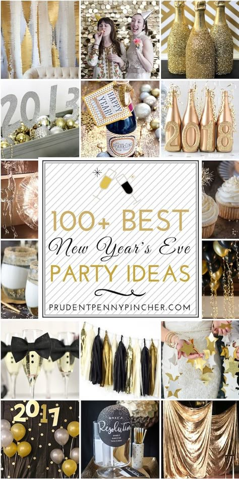 100 Best New Years Eve Party Ideas #newyears #newyearseve #party #partyfood #partydecorations Happy New Year Decoration Party, New Year Theme Ideas, New Years Table Decorations Ideas, New Years Theme Party Ideas, Diy Nye Decorations, New Years Decoration Ideas, Sparkly Decorations, Diy New Years Eve Decorations, New Year Party Ideas