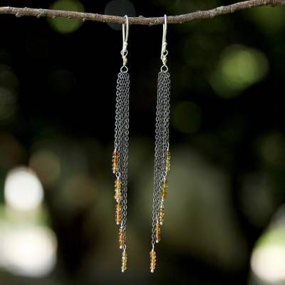 Wire Jigs, Chip Jewelry, Brown Tourmaline, Chain Jewelry Ideas, Waterfall Earrings, Handmade Crystal Jewelry, Earthy Jewelry, Earring Inspiration, Tourmaline Earrings