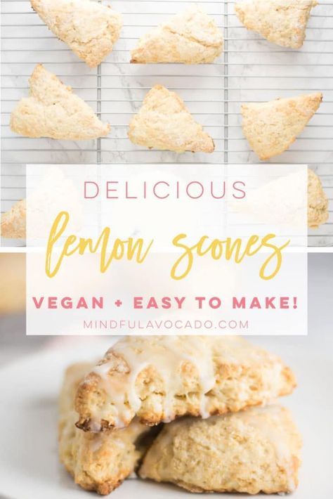 Lemon Scones Recipe, Vegan Scones, Lemon Scones, Easy Brunch Recipes, Vegan Brunch, Brunch Recipe, Lemon Glaze, Easter Baking, Easy Brunch