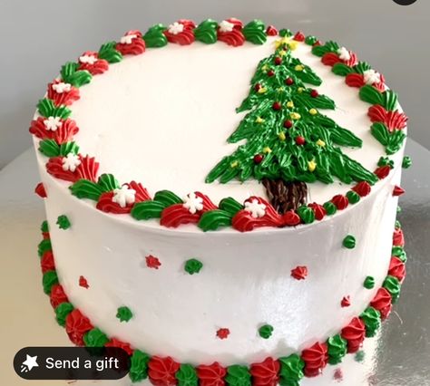 Flower Cupcake Cake, Christmas Themed Cake, Birthday Cake Decorating Ideas, Christmas Cake Designs, Cake Decorating Ideas, A Birthday Cake, Simple Birthday, Creative Birthday, Simple Birthday Cake