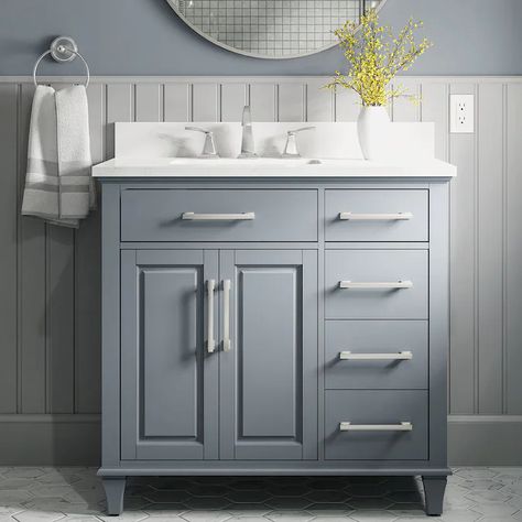 Steel Blue Bathroom Vanity, Lowes Bathroom Vanity, 36 Inch Vanity, Colonial Beach, 36 Inch Bathroom Vanity, Blue Bathroom Vanity, 36" Vanity, Blue Vanity, Grey Bathroom Vanity