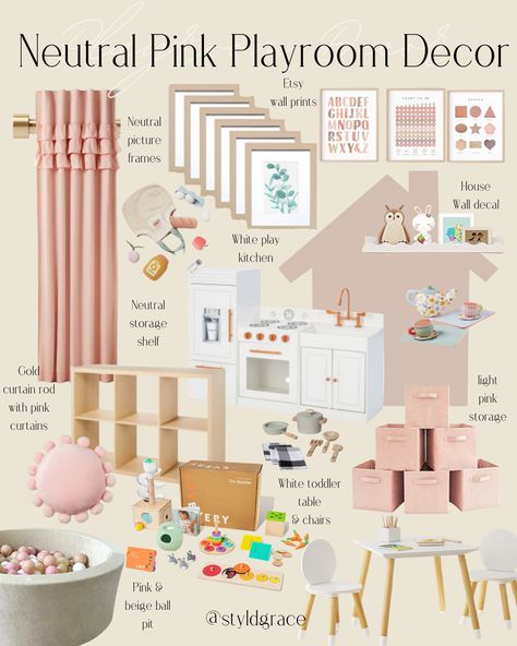 Girl Playroom Decor, Playroom Ideas Girl, Girls Toy Room, Girl Playroom Ideas, Amazon Playroom, Toddler Girl Playroom, Toddler Playroom Storage, Girls Playroom Ideas