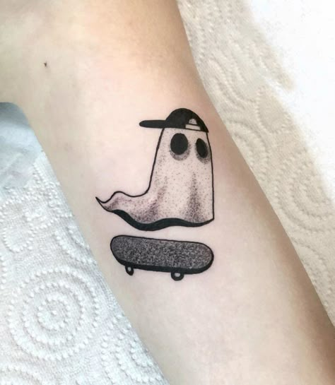 Skate Tattoo, Hair Tattoo Designs, Skateboard Tattoo, Bunny Tattoos, Ghost Tattoo, Music Tattoo Designs, Boy Tattoos, Hair Tattoos, Tattoo Art Drawings