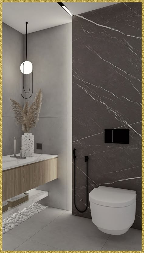 تصميم دورة مياه, Toilet And Bathroom Design, Bathroom Interior Design Modern, Modern Small Bathrooms, Modern Bathroom Tile, Bathroom Inspiration Modern, Toilet Sink, Bathroom Decor Luxury, Washroom Design