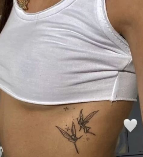 Side Of Waist Tattoo, Fairy Tattoo Shoulder, Side Of Body Tattoo, Solid Tattoo, Tattoo Ideas Waist, Shoulder Fairy Tattoo, Fairy Stomach Tattoo, Two Fairies Tattoo, Fairy Tattoo Placement Ideas