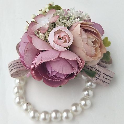 Wrist Corsages Wedding, Corsages Wedding, Brides Flowers, Wrist Corsage Wedding, Jeweled Bouquet, Wedding Flowers Roses, Wrist Corsages, Peony Bouquet Wedding, Fall Wedding Diy