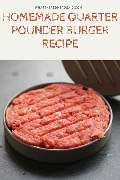 Homemade Quarter Pounder Burger Recipe Burger Press Recipes, Homemade Beef Burgers, Quarter Pounder, Burger Press, Paleo Beef, Midweek Meals, Burger Recipe, Homemade Beef, Beef Burgers