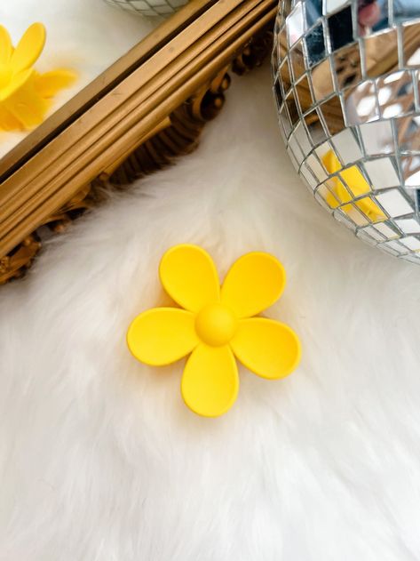 yellow flower hair clip | basics by steph Flower Hair Clip, Flower Hair Clips, Yellow Flower, Flower Hair, All Hair Types, Flowers In Hair, Hair Types, Yellow Flowers, Hair Clip