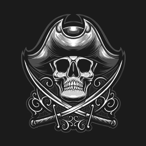 Pirates Skull, Crossed Swords, Pirate Captain, Pirate Skull, Lettering Style, Jolly Roger, Style Challenge, Psd Icon, Swords