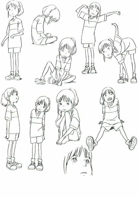 Character Design Cartoon, Drawing Style, 캐릭터 드로잉, Character Sketches, Ghibli Art, Poses References, Character Poses, Kid Character, Howls Moving Castle